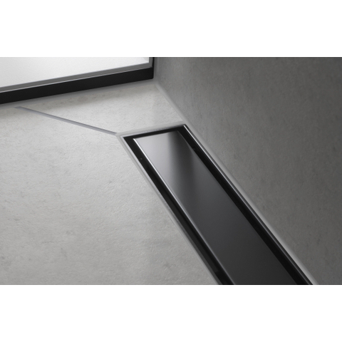 Hansgrohe RainDrain Match Douchegoot - 90cm - hoogte verstelbaar frame - mat zwart SW1590433