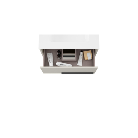 Saniclass Prime Essential Meuble sous lavabo - 60x55x46cm - 2 tiroirs - Poignée standard - MDF - mat cotton (beige) SW892657