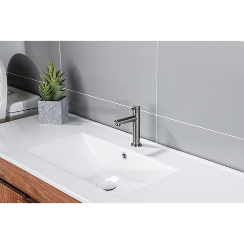 Fortifura Calvi Fonteinkraan - 15.4cm - opbouw - 1gats - PVD - geborsteld gunmetal (antraciet) SW696239