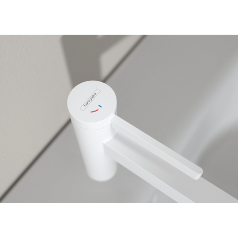 Hansgrohe Finoris 1 greeps wastafelkraan - 110 - coolstart - met afvoerplug - mat wit SW651457