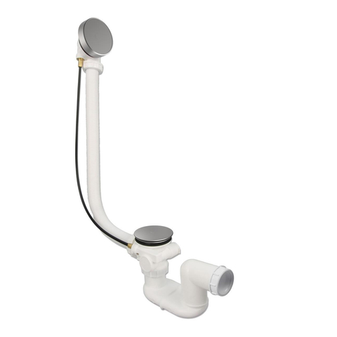 Xenz commande de vidage de baignoire rallongée et combinaison de trop-plein Inox SW374584