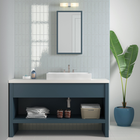 SAMPLE Terravito Nocino wandtegel - 6x18.6cm - Powder Blue glans (blauw) SW1221365