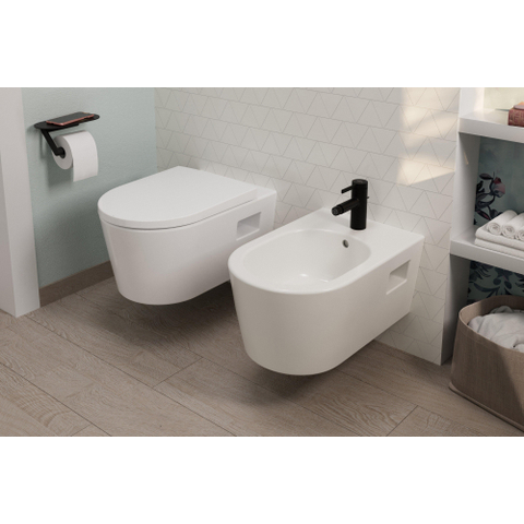 Hansgrohe EluPura Original S Wandcloset - 54x36cm - spoelrandloos - AquaChannel Flush - softclose en quickrelease - keramiek - wit SW1164958