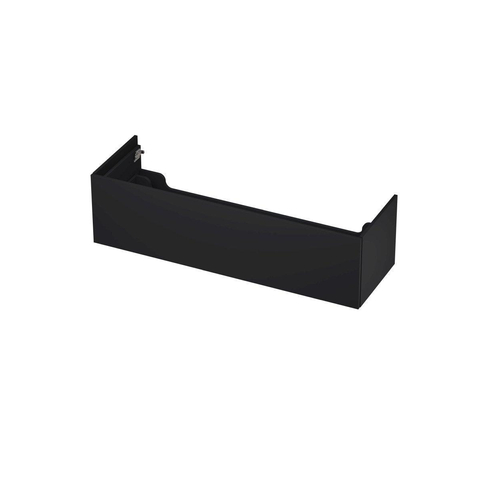 INK Wastafelonderkast - 140x45x37.6cm - 1 lade - push to open - met recht opdekfront - MDF lak - Mat zwart SW439290