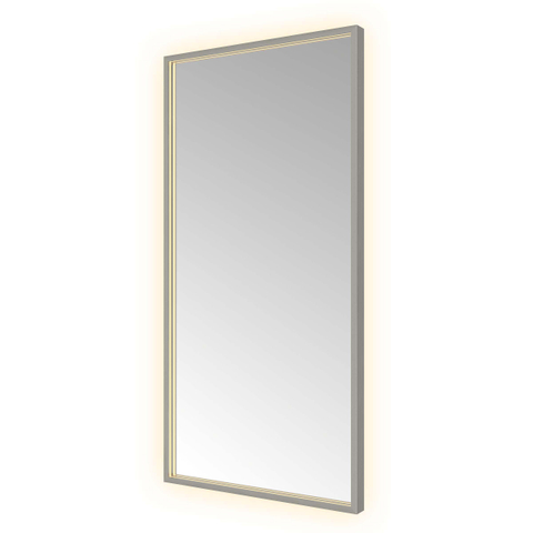 Hotbath &MORE Spiegel - 50x100cm - direct en indirect LED - color changing - spiegelverwarming - met afstandsbediening - PVD - geborsteld gunmetal antraciet SW1246054
