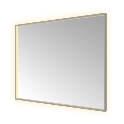 Hotbath &MORE Spiegel - 100x80cm - directe en indirecte LED - color changing - spiegelverwarming - dimbaar - met afstandsbediening - PVD - mat wit (antraciet) SW1246035