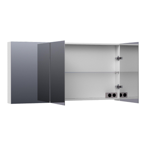 BRAUER Impress armoire de toilette - 140x70x15cm - sans éclairage - avec 3 portes miroir double face - blanc mat SW392990