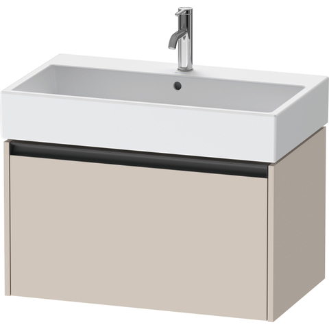 Duravit Ketho.2 Wastafelonderbouwkast - met 1 lade - 78.4x46x44cm - met greep antraciet - taupe mat SW772805