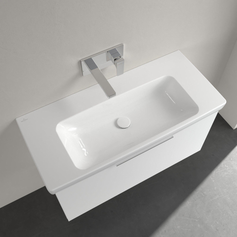 Villeroy & Boch Architectura wastafel - 100x44.5cm - zonder kraangat - zonder overloop CeramicPlus - White Alpine (glans wit) SW1162361