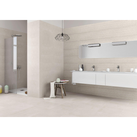 Terravito Urbano carreau mural - 30x90cm - Rectangulaire - 10.5mm - rectifié - Béton aspect - Neutra Cream SW359761