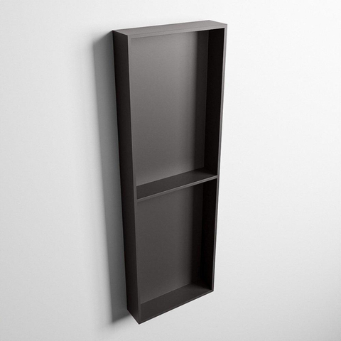Mondiaz Easy nis 29.5x149.5x8cm - inbouw/opbouw - 2 open vakken - Solid surface - DarkGrey SW643830