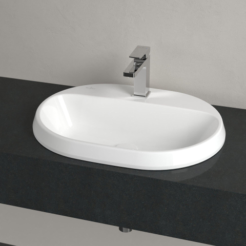Villeroy & Boch Architectura Lavabo encastré - 600 x 450 x 170 mm - Blanc Alpin CeramicPlus - sans trop-plein - non poli SW762324