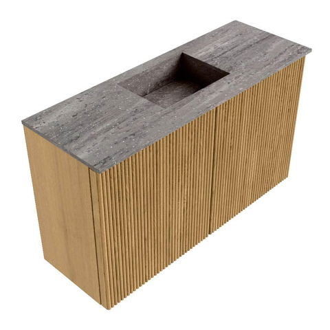 Mondiaz JOYA-DLUX 70cm toiletmeubel - kleur Oak - Wastafel FAYE positie Midden Zonder kraangat kleur Oza. SW1424089