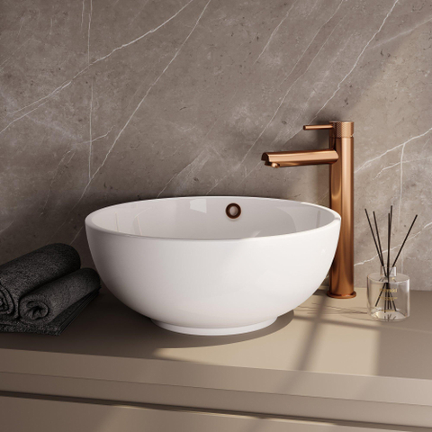 BRAUER Stripe Mitigeur lavabo surélevé à montage apparent - modèle A - cuivre brossé PVD SW1434878