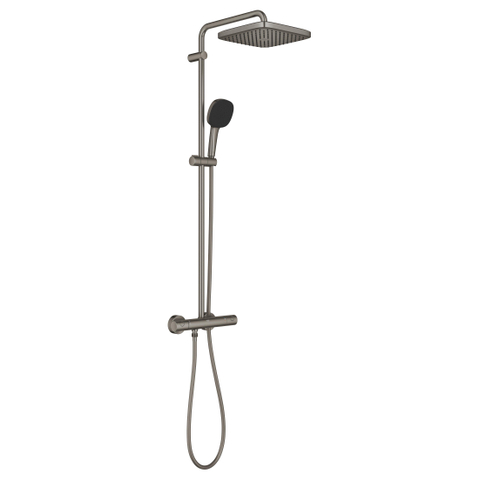 GROHE Vitalio Comfort doucheset - met thermostaat - geborsteld hard graphite (antraciet) SW1590100