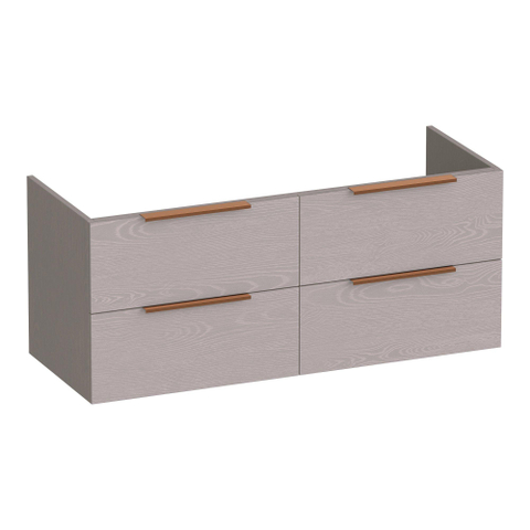 BRAUER Elevate meuble sous-lavabo 120 sans poignées rapportées 4 tiroirs à fermeture en douceur et 2 découpes pour siphon - Timber Greige SW1200109