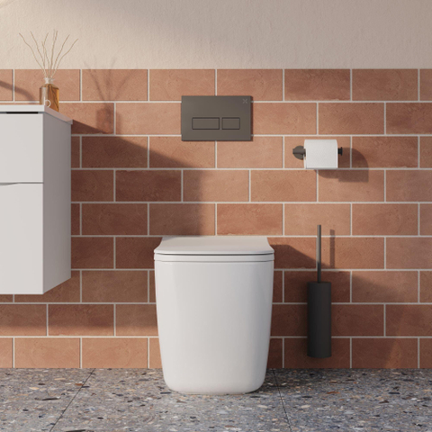 Crosswater 3ONE6 Wc Borstelhouder - 8.2x8.2x43.4cm - slate gunmetal (antraciet) SW928183
