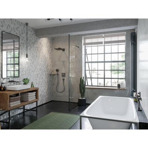 Hansgrohe Raindance e Hoofddouche m - douchearm 30cm - geborsteld zwart chroom SW297589