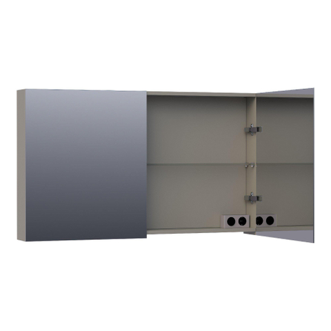 BRAUER Impress armoire de toilette - 120x70x15cm - sans éclairage - 2 portes miroir double face - mat taupe SW393072
