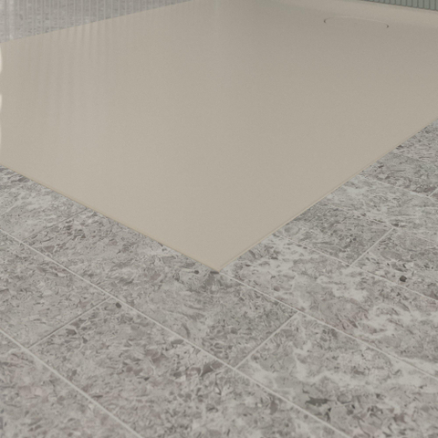 Villeroy & Boch Ecora douchebak - 140x100x3.5cm - afvoer korte zijde - almond (beige) SW1558902