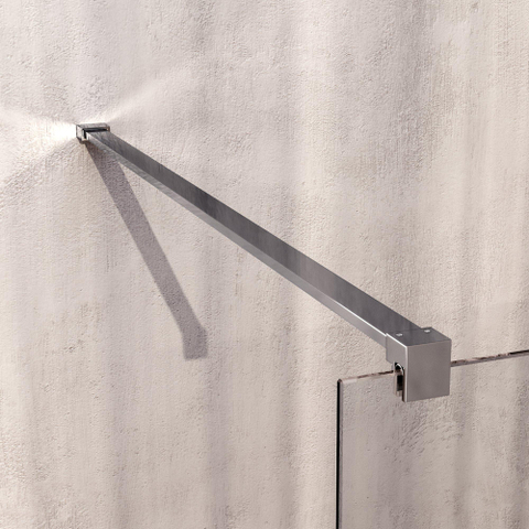 BRAUER Void Carving Cabine de douche - 80x100x200cm - porte battante - revêtement de verre - réversible - verre clair - Chrome SW1418100