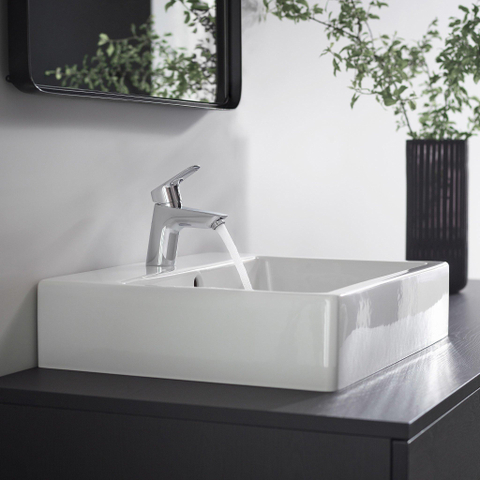 Hansgrohe Logis 1 greeps wastafelkraan - 70 met afvoerplug - hoogglans chroom 0605642