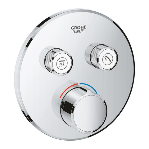 Grohe SmartControl Mitigeur de douche encastré - 3 boutons - rond - chrome SW104934