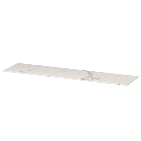 INK Topdeck Wastafelblad - 180x45x1cm - tbv onderkast - zonder uitsparing - Keramiek - Statuario glossy SW693135