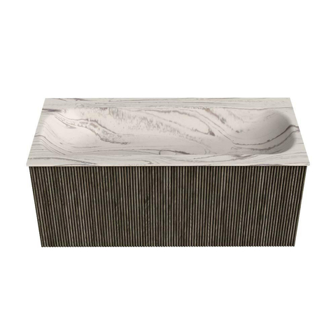 MONDIAZ KURVE-DLUX 100cm badmeubel kleur Shadow met 1 lade en 0 deuren. Wastafel BIG MEDIUM Midden 1 kraangat Nata. SW1432290