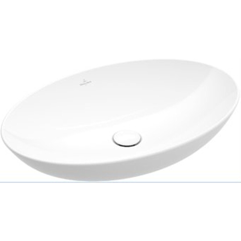 Villeroy & Boch Loop & Friends opzetwastafel - 62x42cm - zonder kraangat - zonder overloop - White Alpine (glans wit) SW644088