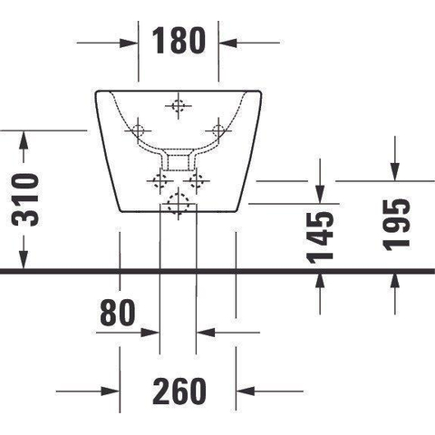 Duravit D-neo Wandbidet - 54x37x40cm - met overloop - wit SW640544