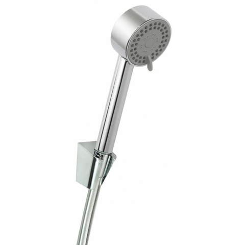 Wiesbaden Unimatch Cadans handdoucheset - met handdouche - 3 standen - diameter 8cm doucheslang en wandhouder kantelbaar - chroom SW10536