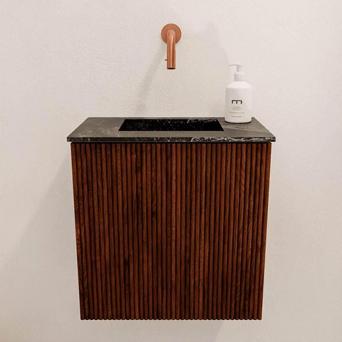 Mondiaz JOYA-DLUX 40cm toiletmeubel - kleur Ruby - Wastafel FAYE positie Midden Zonder kraangat kleur Lava. SW1423625