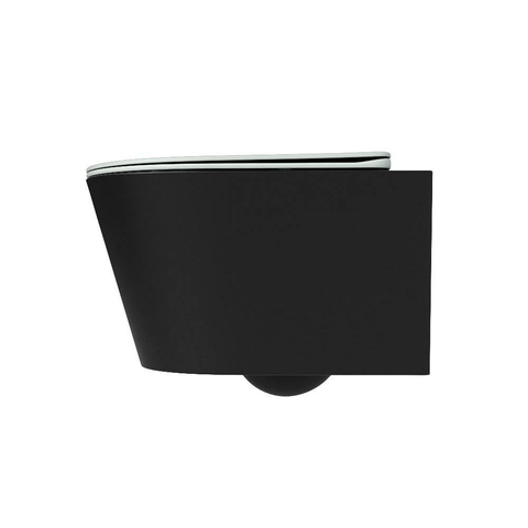 Mondiaz LAVIE WC suspendu – sans bride – 36 x 53 cm – avec abattant softclose – Urban (noir), abattant Greey (vert clair/gris) SW1208629