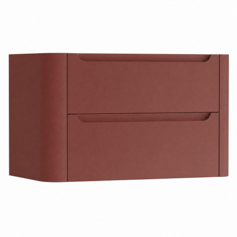 H&R Badmeubelen Juice Meuble sous vasque - 100x45x50cm - coins arrondis - 2 tiroirs - poignée intégrée - Terra mat SW1489797