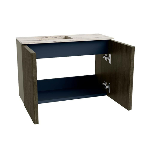 Mondiaz JOYA-DLUX 60cm toiletmeubel - kleur Shadow - Wastafel FAYE positie Links 1 kraangat kleur Nata. SW1424935