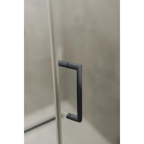 Fortifura Galeria Porte de douche - 70x200cm - charnières - poignée - plat - verre de sécurité satiné - Gunmetal SW1122638