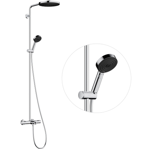 Hansgrohe Pulsify S Puro doucheset - 26cm - thermostatisch - met baduitloop - ecosmart - chroom SW1151832