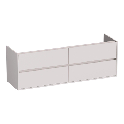 BRAUER Adore meuble sous-lavabo - 160x46x55cm - 4 tiroirs softclose - sans poignée - 2 découpes pour siphon - sable mat SW1198368