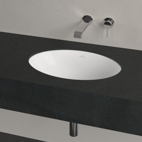 Villeroy & Boch Loop & Friends onderbouwwastafel - 48.5x32.5cm - zonder kraangat - met overloop CeramicPlus - White Alpine (glans wit) SW971861