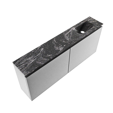 MONDIAZ TURE-DLUX Meuble de toilette 120 cm Plata. Lavabo EDEN Lava position à droite. Avec 1 trou de robinet. SW1103992