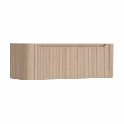 H&R Badmeubelen Juice Wastafelonderkast - 120x45x40cm - afgeronde hoeken - 3D-front - 2 lades - geïntegreerde greep - rockford oak SW1259292