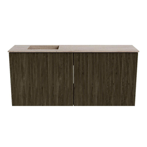 Mondiaz JOYA-DLUX 90cm meuble de salle de bains - couleur Shadow - Vasque FAYE position Gauche Sans trou de robinet couleur Saba. SW1425122