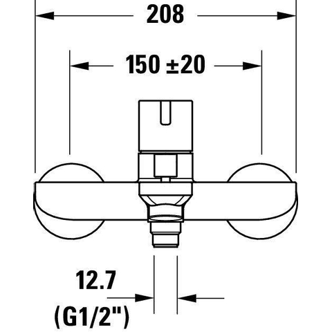 Duravit D-neo 1 greeps badmengkraan - opbouw - 208x136x116.5mm - hoogglans chroom SW640390