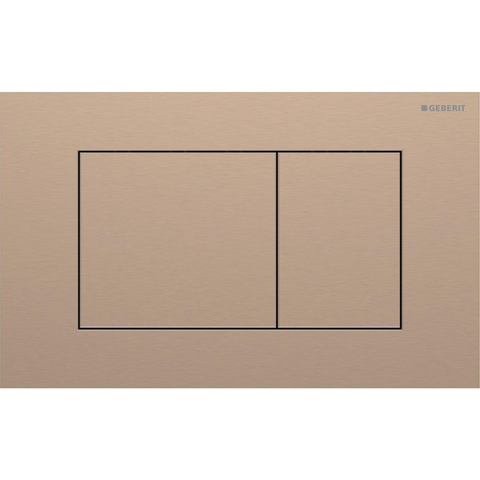 Geberit Sigma40 bedieningsplaat - 2-toets spoeling - extra dun - vierkante knoppen - RVS - geborsteld rood goud (koper) SW1237210