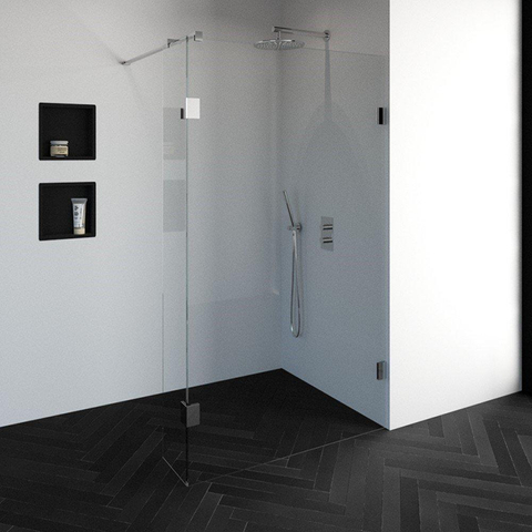 BRAUER Créer Douche à l'italienne - 120x200cm - sans profil - 30cm - paroi latérale - anti-calcaire - verre de sécurité 8mm - chrome SW223887