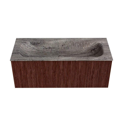 MONDIAZ KURVE-DLUX Meuble de salle de bains 110cm couleur Ruby avec 1 tiroir et 0 porte. Lavabo BIG MEDIUM Central sans trou de robinet Oza. SW1432809