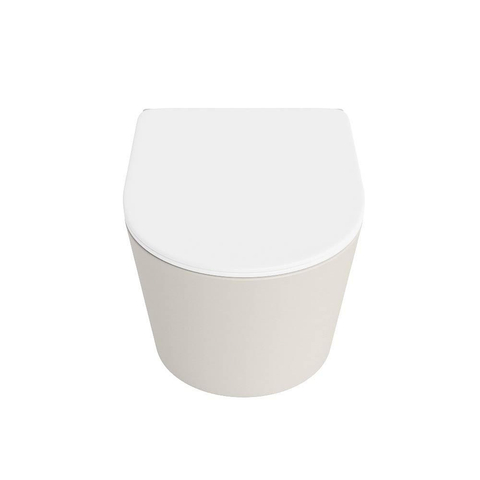 Mondiaz LAVIE hangtoilet – spoelrandloos – 36 x 53 cm – met softclose zitting – Linen (offwhite), zitting Talc (wit) SW1208759