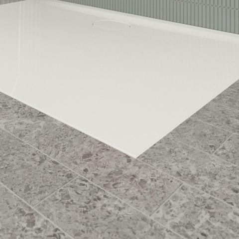 Villeroy & Boch Ecora douchebak - 140x90x3.5cm - afvoer lange zijde - white alpine (wit) SW1559005