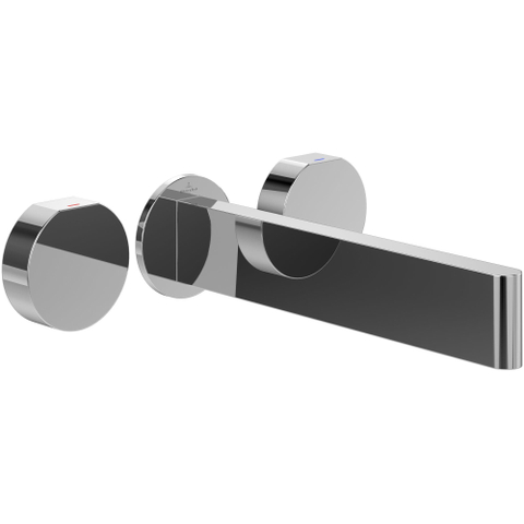 Villeroy & Boch Dawn wastafeluitloop set - zonder pop up afvoergarnituur - wandmontage afbouwdeel - hoogglans chroom SW974323